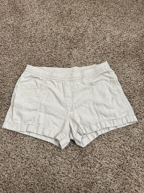 Old Navy Linen Blend Neutral Beige High Waisted Large Shorts